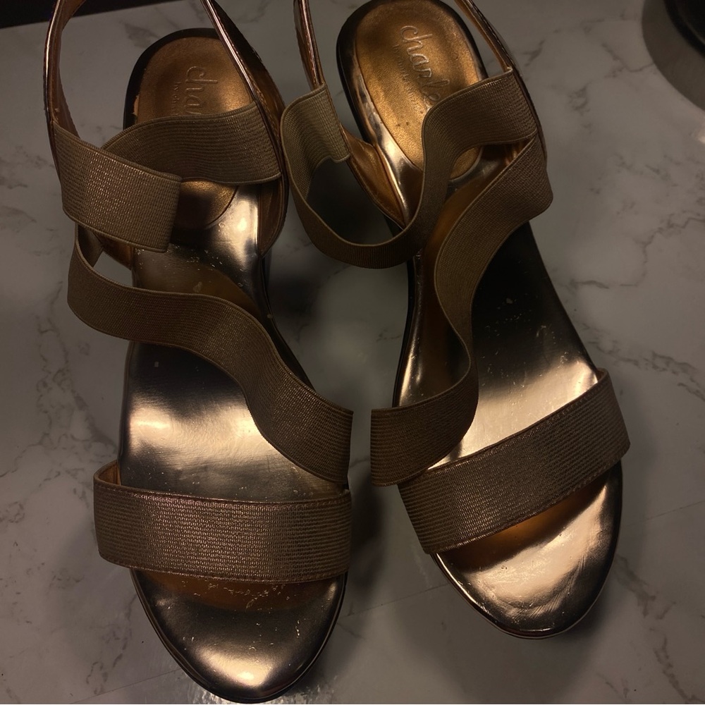 Charles David Metallic Bronze Sandals.